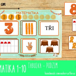 Matematika 1-10 - matematická tabuľka - PODZIM