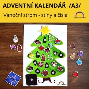 ADVENTNÍ KALENDÁŘ (A3) - vánoční strom s čísly
