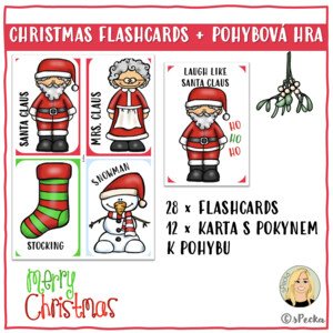Christmas flashcards + pohybová hra