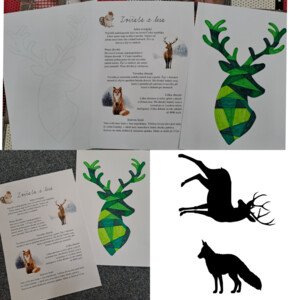 Nástěnka zvířata z lesa - plakát + šablony