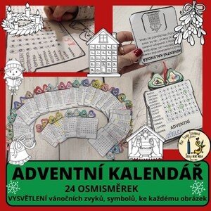 Adventní kalendář - osmisměrky+vysvětlení zvyků, symbolů