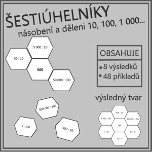 Násobení a dělení 10, 100, 1 000… - šestiúhelníky