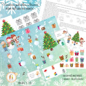 Vánoční příběh s hrami - Pojďme vrátit dárky pod stromeček + karty "Naše malé radosti" (varianta pro děti a pro dospělé)