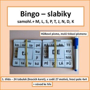 Bingo - slabiky (samohl., M, L, S, P, T, J, N, D, K)