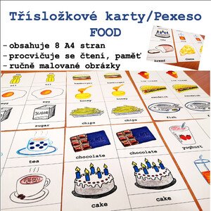 Třísložkové karty/Pexeso - FOOD