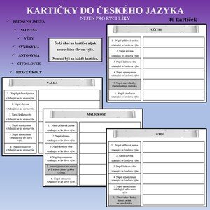 Kartičky do českého jazyka pro rychlíky