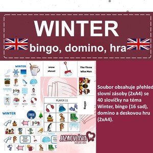 Winter bingo, domino, hra