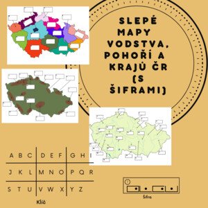 Slepé mapy vodstva, krajů a pohoří ČR (s šiframi) 