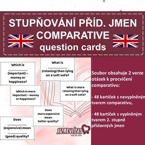 Stupňování přídavných jmen COMPARATIVE question cards