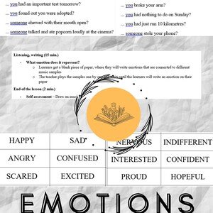 Emotions - Emoce - plán hodiny