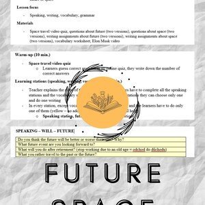Future, space - plán hodiny