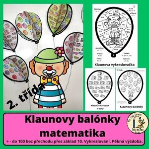 Klaunovy balónky -  matematika  - 2. třída