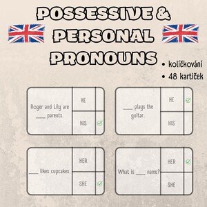Personal and possessive pronouns - kolíčkování