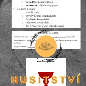 Husitsví - plán hodiny