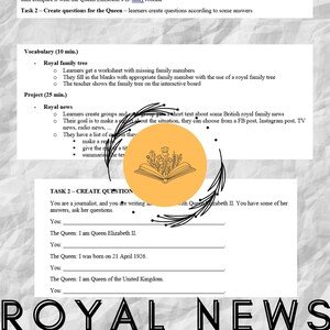 Královská rodina - Royal news - plán hodin