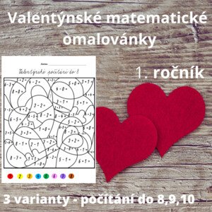 Valentýnské matematické omalovánky