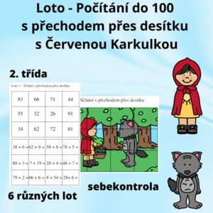 Loto - Počítání do 100 s přechodem desítky s Červenou Karkulkou