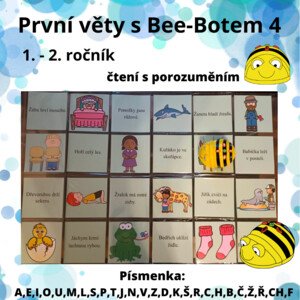 První věty s Bee-Botem 4 (A,E,I,O,U,M,L,S,P,T,J,N,V,Z,D,K,Š,R,C,H,B,Č,Ž,Ř,CH,F)
