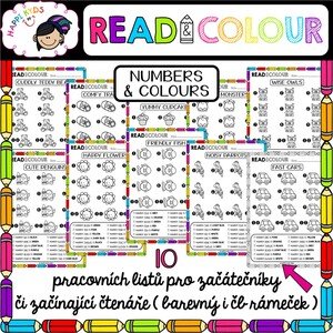 READ and COLOUR - numbers and colours - pracovní listy
