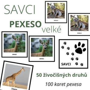 velké PEXESO - SAVCI - 50 druhů