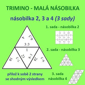 Trimino – NÁSOBILKA 2, 3, 4 – násobení a dělení (3 sady)