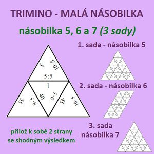 Trimino – NÁSOBILKA 5, 6, 7 – násobení a dělení (3 sady)