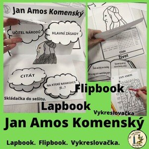 Jan Amos Komenský - flipbook, minilapbook, vykreslovačka, osmisměrka.
