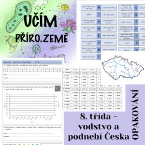 Vodstvo a podnebí Česka - aktivní opakování (šifry, kartičky, domino, pracovní list)