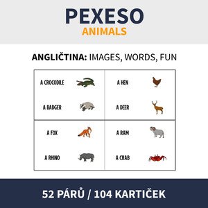 ENG - PEXESO / ANIMALS (doplněk nejen k piktogramům)