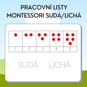 Pracovní listy Montessori sudá/lichá