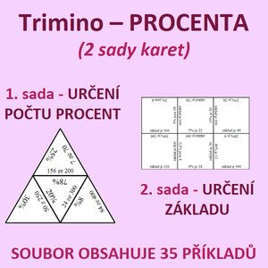 Trimino – PROCENTA – určení počtu procent, určení základu