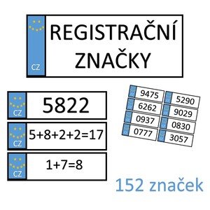 Registrační značky - sčítání