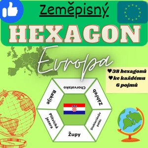 EVROPA - zeměpisné hexagony (38 hexagonů)