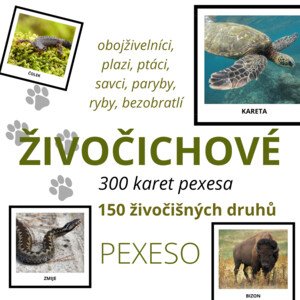 ŽIVOČICHOVÉ - pexeso (sada 150 druhů) - 300 ks pexesa