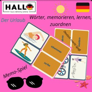 Memo-Spiel Uslaub Deutsch, němčina, kartičky, pexeso, dovolená, hotel