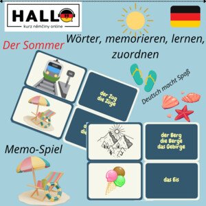 Memo-Spiel Sommer Deutsch, kartičky, léto