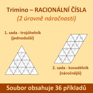 Trimino – RACIONÁLNÍ ČÍSLA (2 úrovně náročnosti)