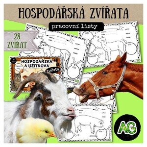 hospodářská a užitková zvířata - 28 pracovních listů s omalovánkou