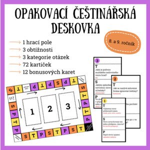 OPAKOVACÍ ČEŠTINÁŘSKÁ DESKOVKA - desková hra pro 8. a 9. ročník