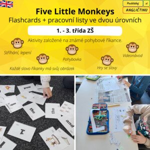 Five Little Monkeys - učíme se slovíčka, stříháme, lepíme
