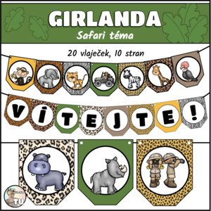 Girlanda - výzdoba třídy - safari téma
