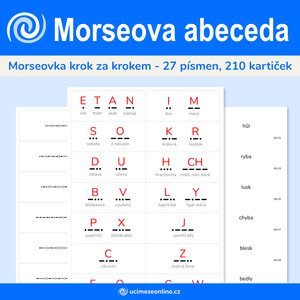 Morseova abeceda - 210 kartiček pro čtení a zápis Morseovky krok za krokem