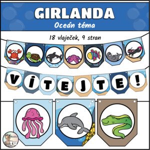Girlanda, výzdoba třídy - téma oceán