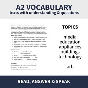 A2 READING - VARIOUS TOPICS (sada čtení s porozuměním na různá témata)