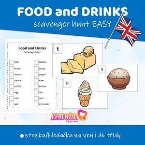 Food and drinks scavenger hunt easy