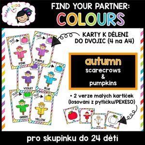 Find your partner - AUTUMN COLOURS - kartičky pro utvoření dvojic a pexeso