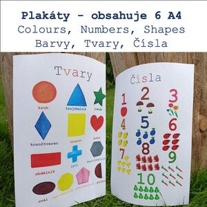 Plakáty: Barvy, Tvary, Čísla, Colours, Numbers, Shapes