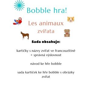 kartičky a hra Bobble - zvířata