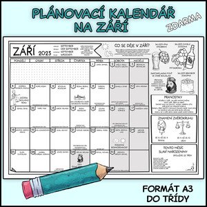 Plánovací kalendář na ZÁŘÍ