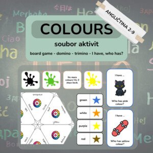 Colours - soubor 4 aktivit (board game, domino, trimino, I have, who has...)